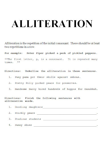 alliteration examples in doc