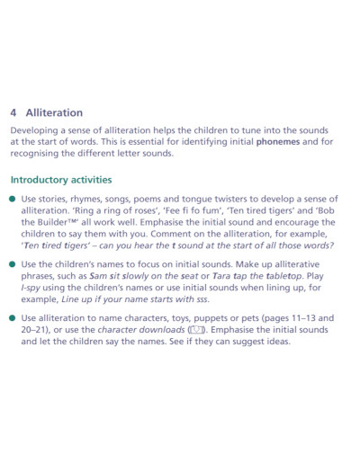 alliteration introductory activities