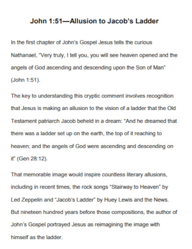 allusion to jacob’s ladder