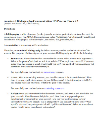 annotated bibliography communication process