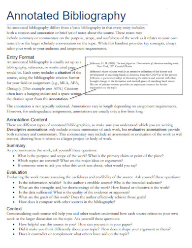 annotated bibliography entry format
