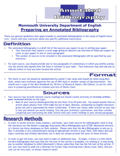 annotated bibliography for university student
