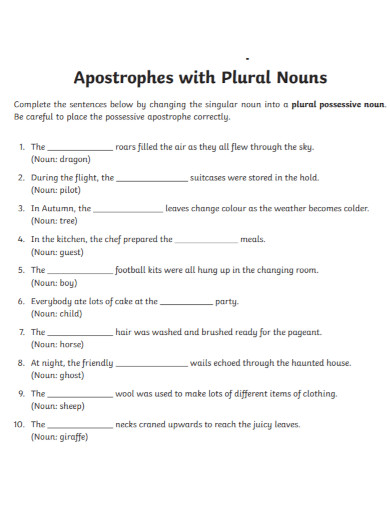 apostrophes with plural nouns