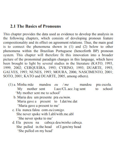 basics of pronouns template