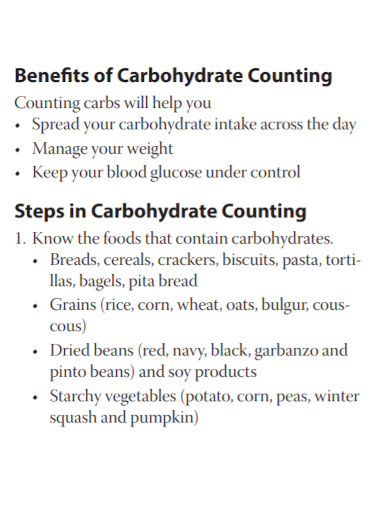 benefits of carbohydrate counting