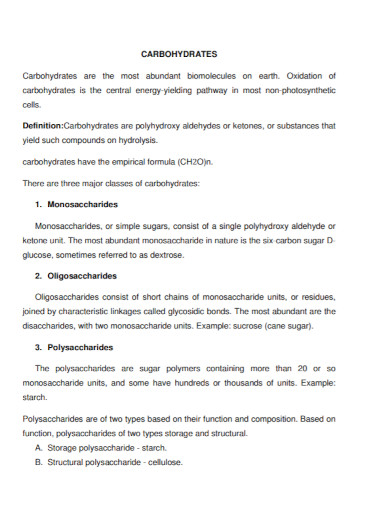 biochemistry carbohydrates
