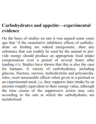 carbohydrates and appetite