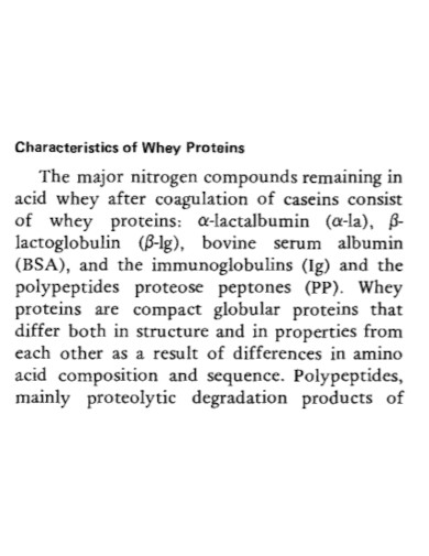 characteristics of proteins