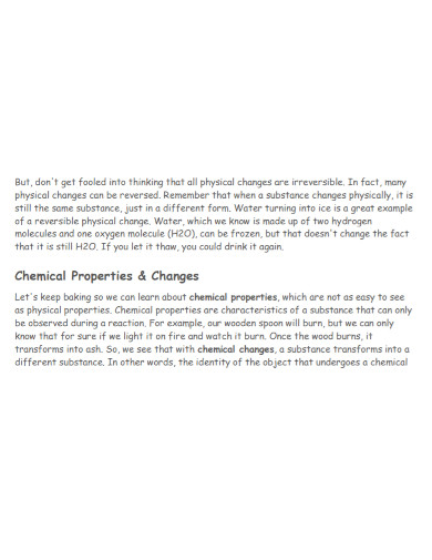 chemical properties and changes