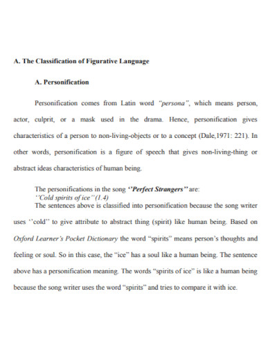 classification of figurative language
