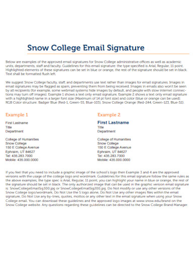 college email signature