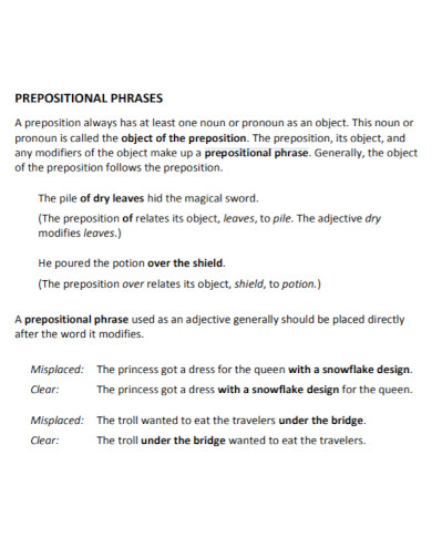 compound prepositional phrases