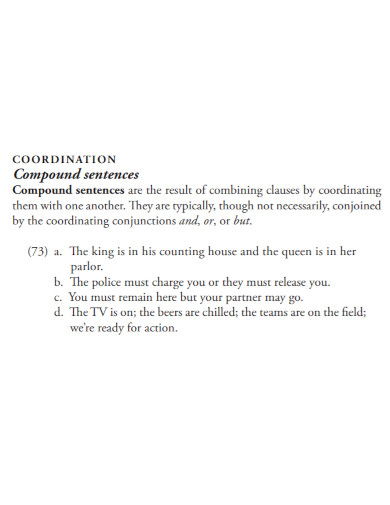 coordination compound sentences