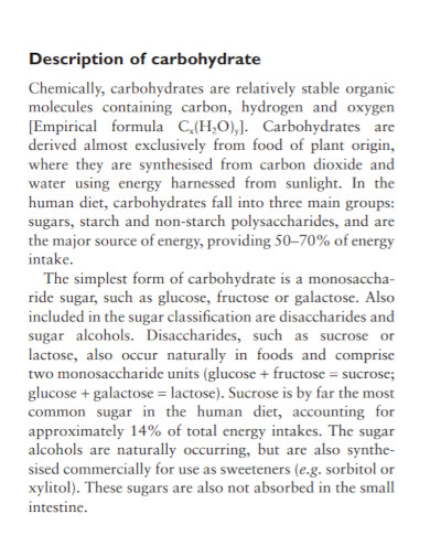 description of carbohydrate