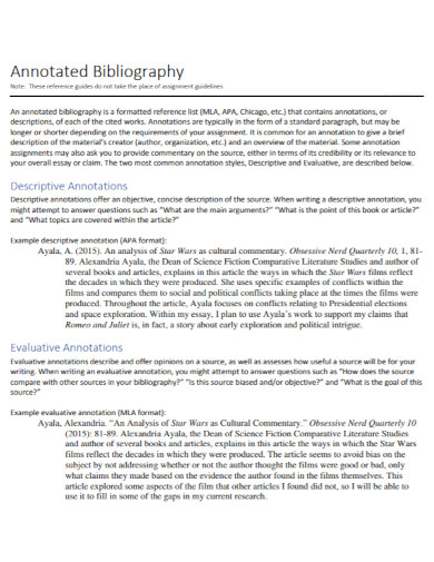 descriptive annotated bibliography in pdf