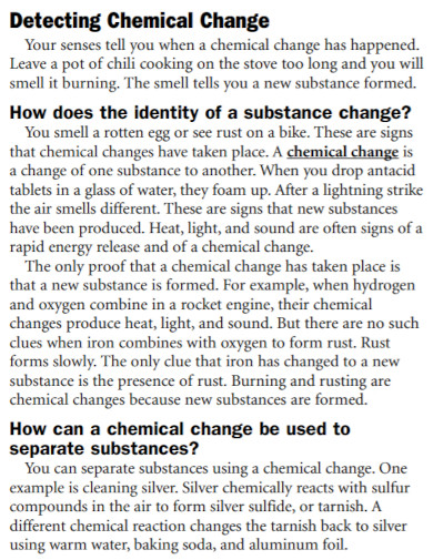 detecting chemical changes