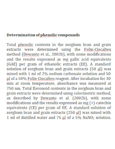 determination of phenolic compounds