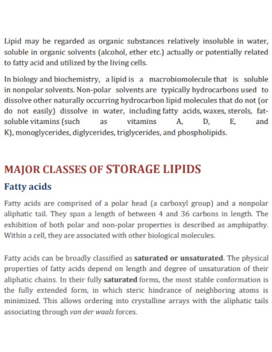 development of lipids