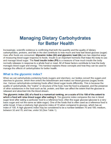 dietary carbohydrates
