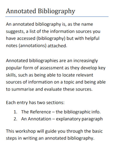 draft annotated bibliography