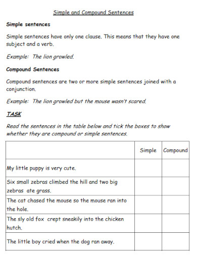 draft compound sentences