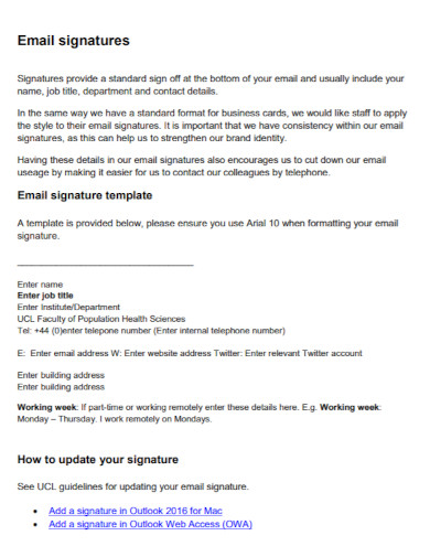 draft email signature