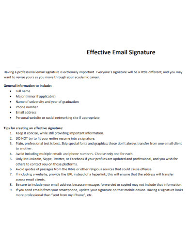 effective email signature