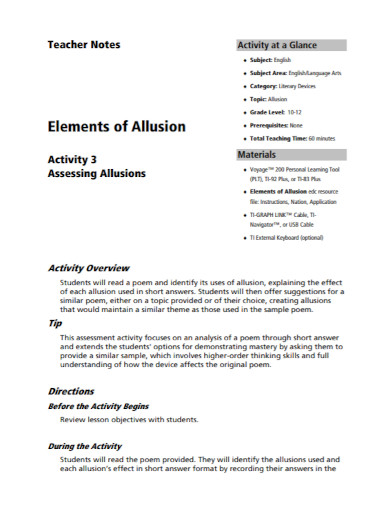 elements of allusion