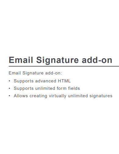 email signature add on
