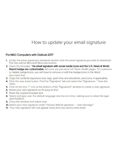 Email Signature Update