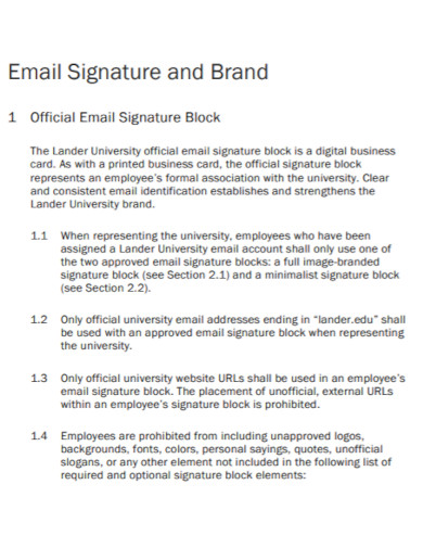 email signature and brand
