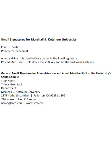 email signatures for university