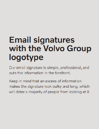 email signatures with the volvo group