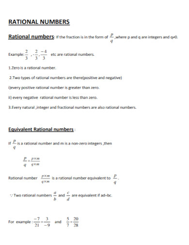 equivalent rational numbers