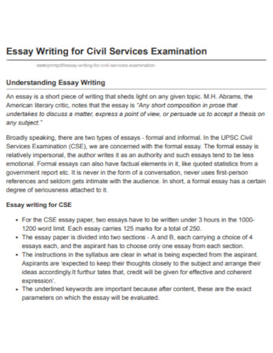 essay writing for civil services examination