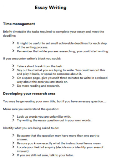 essay writing with time management