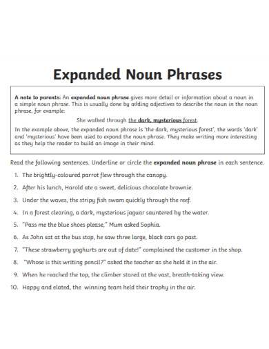 expanded noun phrases
