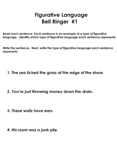 figurative language bell ringer