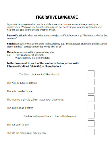 figurative language worksheet in doc