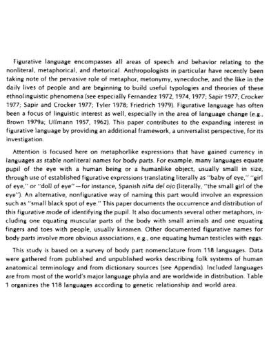 figurative language in a universalist perspective