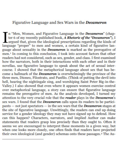 figurative language in the decameron