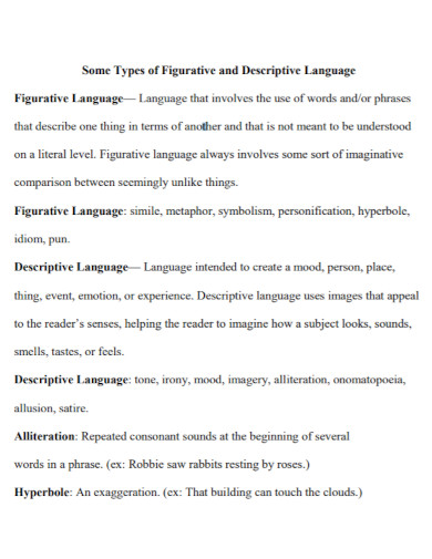 figurative and descriptive language