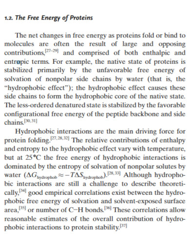 free energy of proteins