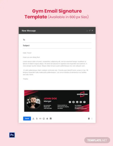 free gym email signature template