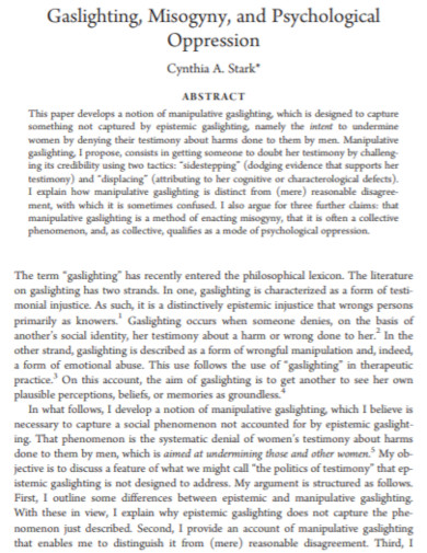 write an argumentative essay about gaslighting