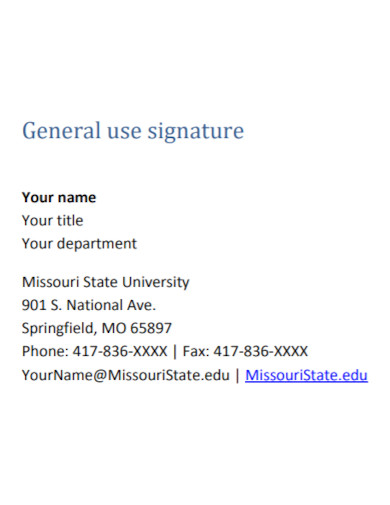 general email signature example