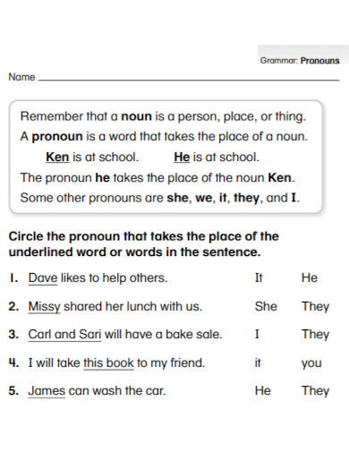 grammar pronouns