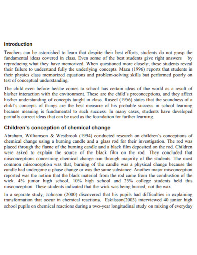 ideas of chemical change