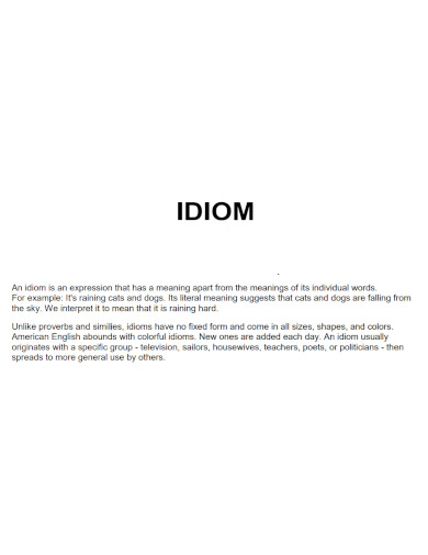 idioms with examples