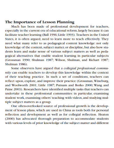 importance of lesson planning